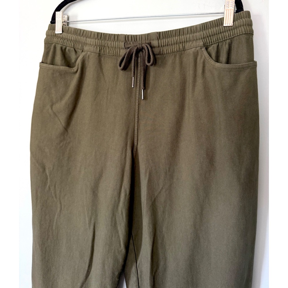 Athleta Farallon Cropped Relaxed Straight Leg Pull-On Pants Olive Green Size XL - Picture 4 of 8